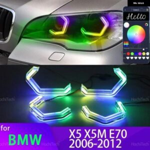BMW X5 X5M E70 2007-2013 XDRIVE25I 30I XDRIVE18D XDRIVE20D 30D 35D M4 スタイル マルチカラー RGB LED エンジェルアイキット リング