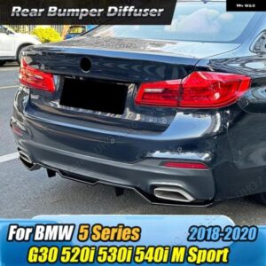 BMW ディフューザー サイドコーナー プロテクター スポイラー 5シリーズ G30 M スポーツ LCI リアバンパー リップスプリッター 520I 530I 540I 2018 2019