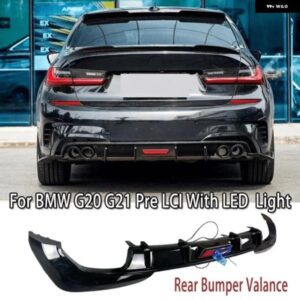 BMW LED ライト付きリアバンパー バランス G20 G21 330I 330E 330D M340I M340D M スポーツ 2019-2022 PRE-LCI リアバンパー ディフューザー