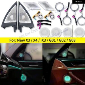 BMW 11色 LED スピーカー カバー グリル X3 X4 IX3 G01 G02 車ミッドレンジツイーター 金属 ホーンカバー 装飾 アンビエントライト