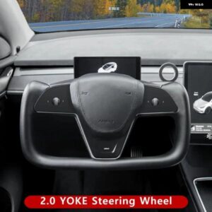 テスラ ヨーク ステアリングホイール 第 2 世代ナッパ加熱 モデル3 Y 2020-2023 模造モデル X S スタイル カーアクセサリー