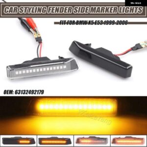 BMW フロント ウイング スモークレンズ ダイナミック LED サイドマーカーリピーターインジケータライト E36 M3 1997-1999 E36 1996-1998 X5 E53 7164491