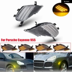 ポルシェ 2個 ダイナミック LED ウィンカーサイド マーカーライト リピーターランプ カイエン 955 37773