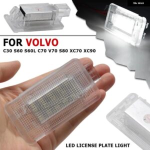 ボルボ 2X 12V LED インテリア ランプ C30 S60 S60L C70 V70 S80 XC70 XC90 ホワイトドアカーテシー キャリア トランク 足元ライト アセンブリ