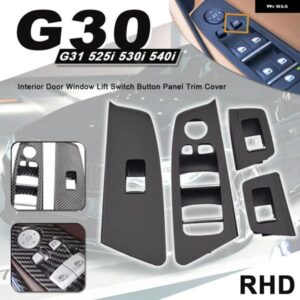 BMW RHD 車内 フロントリアドアウィンドウリフトスイッチ ボタン パネル トリム カバー 交換 5シリーズ G30 G31 F90 525I 530I 540I
