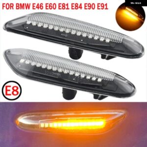 BMW 1ペア ウィンカーライト アンバー E90 E91 E92 E93 E60 E87 E82 E61 E46 LED サイドマーカーミラー インジケータランプ 流水