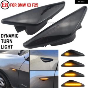 BMW 2X LED ダイナミックサイドマーカーウィンカーウインカー流水ウインカーフラッシュライト X3 F25 X5 E70 X6 E71 E72 2008-2014