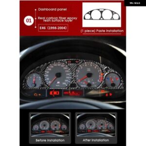 BMW 3 E46 M3 1998-2005 カーボンインナーインパネ装飾 フレーム ダッシュボード カバー ステッカー