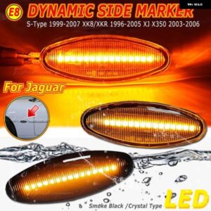 ジャガー 2個 XK8 S タイプ XK 8/XKR XJ X350 LED ダイナミックサイドマーカーウィンカー インジケーター ライトシーケン