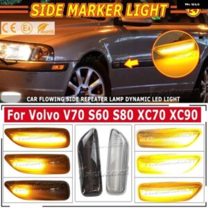 ボルボ XC90 S80 XC70 V70 S60 2001-2009 30722641 3072264 2個 アンバー LED サイドマーカーウインカー ウィンカーライト