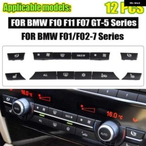 BMW A/C ヒーター ボタン 12/14個 キーキャップリペアキット スイッチカバー 5/6/7シリーズ F01 F02 F06 F07 F10 F11 F12 F13 GT