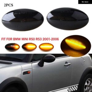 BMW 2個 ダイナミック LED サイドマーカーランプスモークブラック ウィンカーライト ミニ R50 R52 R53 2001-2006 カーアクセサリー