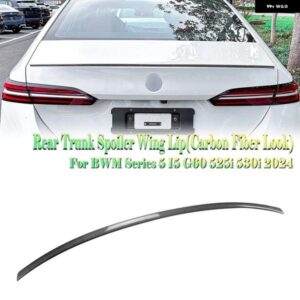 BMW 5シリーズ I5 G60 520I 525I 528I 530I 535I 2024+ リア トランク リッド スポイラー ウィングカーボンルック/グロスブラックスプリッターリップ