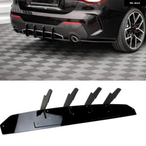 BMW 4シリーズ クーペ G22 2ドア 2020-2023 リア バンパー ディフューザー スプリッターリップ ブーツ アンダー スポイラー プレート カナード フィン