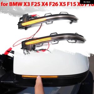 BMW ダイナミックブラック LED ウィンカーライト シーケンシャルバックミラー ライト X3 F25 X4 F26 X5 F15 X6 F16 2014-2018 ACESSORIOS