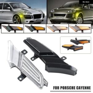 ポルシェ 2個 アンバー ダイナミック流れるシーケンシャルウインカー カイエン 957 967世代 カイエン LED サイド マーカーライト ウィン