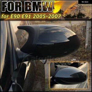 BMW NEW E90 E91 E92 E93 2006 2009 2010 2011 M3 スタイル E80 E81 E87 グロスブラックサイドミラー カバー キャップバックミラー