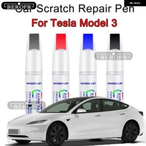 テスラ モデル3 Y XS 自動車塗装リペアペンパールホワイトクリアコートペンアクセサリー黒白赤青グレーシルバー