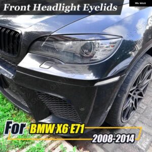BMW カーアクセサリー ヘッドライト アイブロウ X6 X6M E71 E72 2008-2014 X5M E70 2007-2013 クローム トリム カバー ランプフード