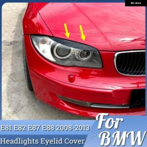 BMW フロント ヘッドライト アイブロウ トリム カバー ステッカー カーアクセサリー 1シリーズ E81 E82 E87 E88 2008-2013 グロスブラック
