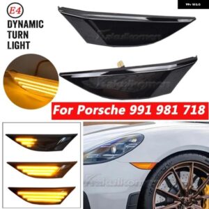 ポルシェ シーケンシャル点滅 LED ウインカー サイド マーカー ライト ボクスター ケイマン 982 981 718 スパイダー 991 911