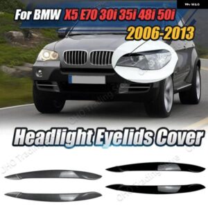 BMW X5 E70 30I 35I 48I 50I 40D 30D M50D 2006-2013 ヘッドライト ステッカー カバー カバー トリム アイブロウ 外装 アクセサリー