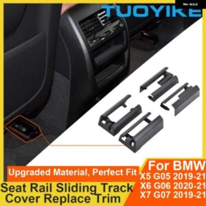 BMW LHD RHD 車 フロントリア 左右シートレールスライド トラック カバー トリム 交換ブラックモカ X5 X6 X7 G05 G06 G07 2019-2021