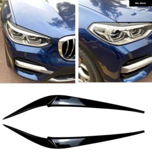 BMW X3 G01 X4 G02 2018-2022 ヘッドライト アイブロウ ヘッドランプ カーボンルック/グロスブラックフロント ヘッドライト ランプカバー トリム