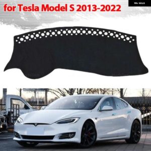 テスラ ダッシュボード カバー ライトパッド 計器プラットフォームカバー マットカーペットアクセサリー モデル S 2013-2022 を回避