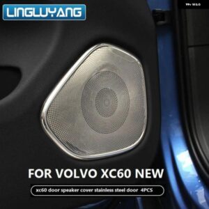 2018-2024年モデル ボルボ XC60 ドア スピーカー フレーム XC60 ドア スピーカー カバー ステンレス ドアデコレーション ステッカー