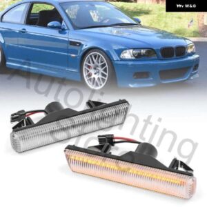 BMW 2個 LED サイド マーカー フラッシュランプ ウィンカー インジケーター ウインカー ライト 01-06 E46 M3 クーペ/コンバーチブル 95-01 E38 クリアレン