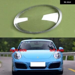 ポルシェ 911 991 2012-2018 グレーエッジクリアランプシェードヘッドランプカバー ランプシェル ヘッドライト シェードレンズ