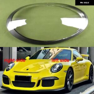 ポルシェ 911 991 2012-2018 ブラックエッジ ヘッドライト シェードクリアランプシェードヘッドランプカバー ランプシェル ヘッドライ
