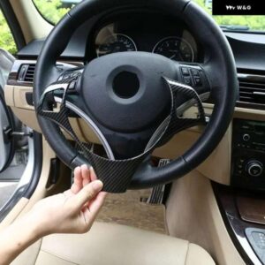 BMW 1 3シリーズ E87 E90 2004-2012 ABS カーボンステアリング ホイール フレームカバー トリム ステッカー インテリア