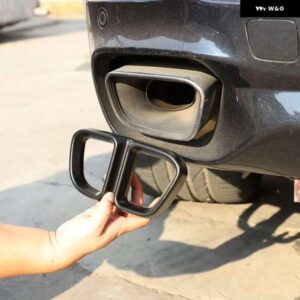 BMW X5 F15 X6 F16 2014-18 M スポーツステンレス黒車黒マフラーサイレンサーカバー ステッカー カー