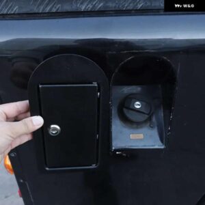 ランドローバー DEFENDER90 110 130 04-18 黒ステンレスオイル燃料タンク キャップとキーロックカバー ステッカー カー