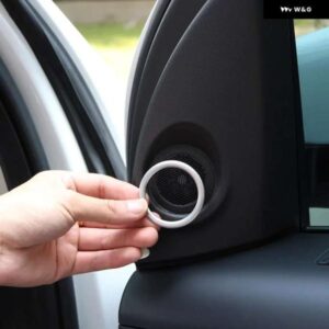 ランドローバー フリーランダー 2 2007-2016 メタルカースタイリング ドア スピーカー カバー リング トリム ステッカー カー