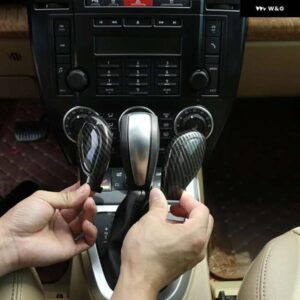 ランドローバー ディスカバリー 3/4 LR3 LR4 フリーランダー 2 07-15 ABS 黒木目ギアシフトヘッドカバー ステッカー カー