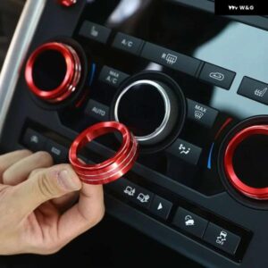 ランドローバー ディスカバリースポーツ 2015-2019 合金レッドカーエアコンオーディオノブリング カバー トリムカー