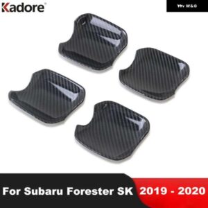 スバル ドアハンドルボウルカバー トリム フォレスター SK 2018-2022 カーボンサイドドア装飾フレームカバー ステッカー カースタイリング