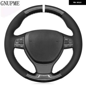 BMW ブラックスエードブラックカーボンステアリング ホイール カバー 5シリーズ 520I 528I F10 F11 F07 2009-2017 M5 F10 2011-2013