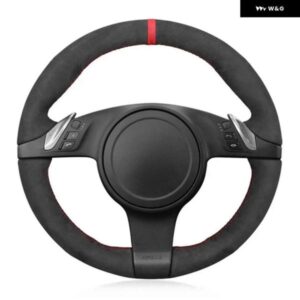 ポルシェ スエードステアリング ホイール カバー 911 991 ボクスター 981 ケイマンカイエンパナメーラ 2009 2010 2011-20