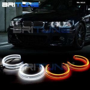 BMW BRITUNE DTM LED エンジェルアイ E46/E39/E36/E38 ハロゲンキセノン ヘッドライト クリスタルスイッチバックハローライトチューニング DIY