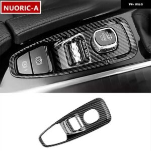 ボルボ センターコンソール ギアシフトフレーム装飾カバー トリムカーボンカラー XC60 S90 V90 XC90 カースタイリング インテリア