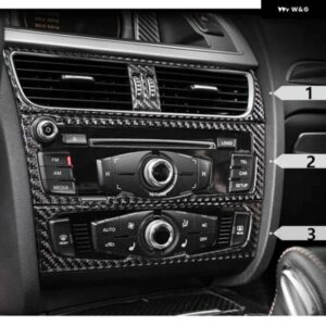 アウディ カーボンインテリアコントロール CD パネル カバー トリム A4 B8 A5 2009-2015 空調コンセントフレーム装飾トリム