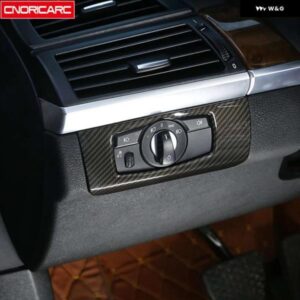 BMW ヘッドライト スイッチパネル 装飾カバー トリム ABS X5 E70 X6 E71 2008-2014 LHD カースタイリング インテリア