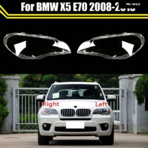 BMW フロント車高輝度 ヘッドライト シェードシェルキャップヘッドランプカバー ヘッドライト レンズ ガラスランプシェードケース X5 E70 2008 2013