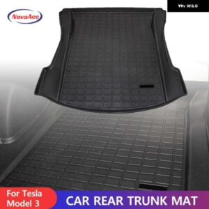 テスラ TPE リアトランクマットモデル 3 2017-2021 防水パッド パッド カーゴライナートランクトレイフロアマット
