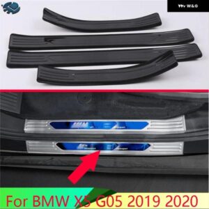 BMW X5 G05 2019-2024 カー ステンレス 外側ドアシルパネル スカッフプレートキックステップトリム カバー プロテクター