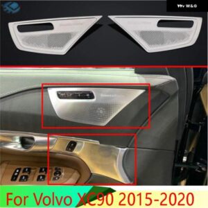 ボルボ XC90 2015-2020 ステンレス スピーカーカバー インテリア トリム サイドドアステレオベゼルカラーリングガーニッシュ モールディング